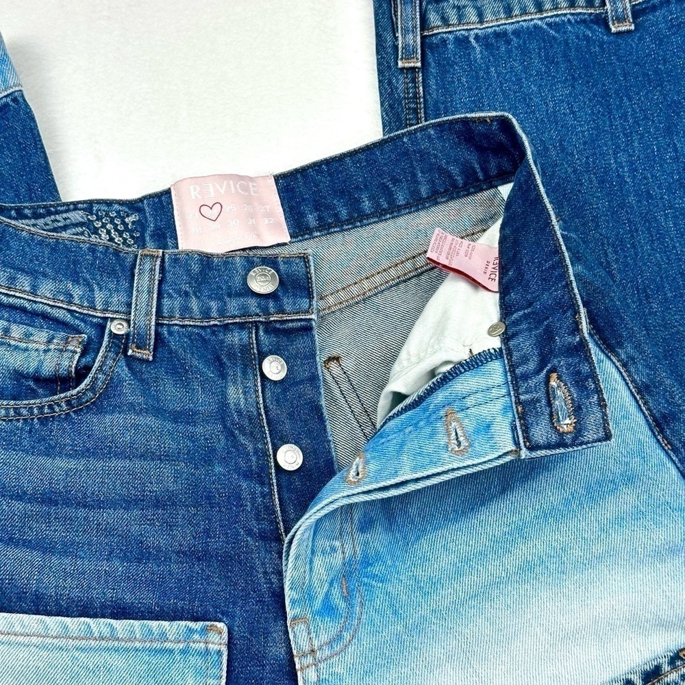 Revice Women’s Matchmaker Love at First Sight 24 Waist Patchwork Fringe Jeans - Picture 7 of 13